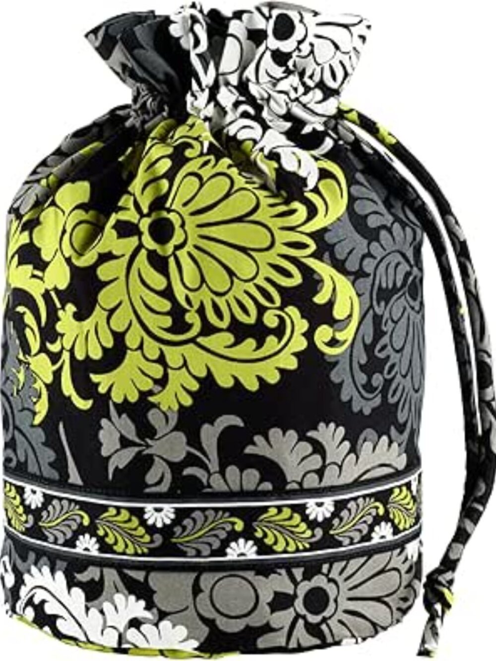 Vera Bradley Ditty Bag Black Yellow Grey Baroque Pattern Retired!